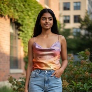 Zara Pink and Purple Satin Fabric